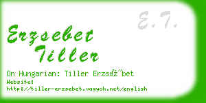 erzsebet tiller business card